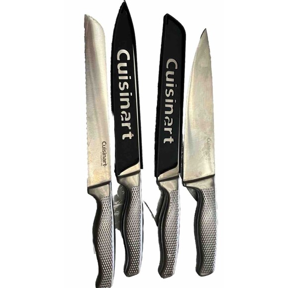 Cuisinart Graphix Knife Set 4 Stainless Steel Chef Bread Slicing Knives Lot 8 in - Picture 1 of 3